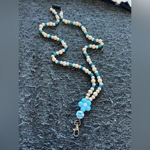 Blue Flower Lanyard